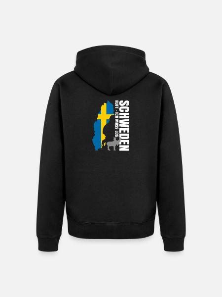 Schweden Auswandern - Unisex Premium Bio Zip Hoodie - Schwarz