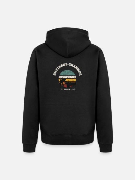 Billiards Grandpa Retro - Unisex Premium Organic Zip Hoodie - black