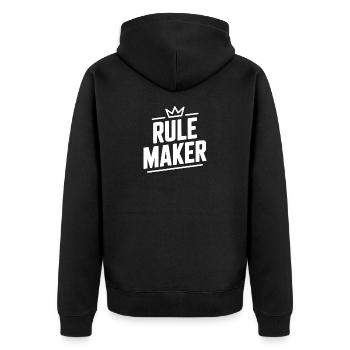 Créateur de règles - Veste à capuche bio Premium Unisexe - noir - Dos - Nico (187cm)