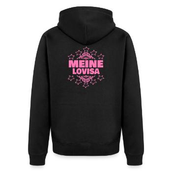 Ehefrau Lovisa - Unisex Premium Bio Zip Hoodie - Schwarz - Hinten - Nico (187cm)