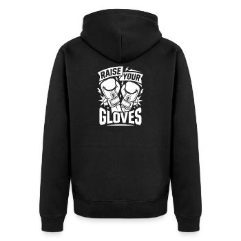 Levez vos gants de boxe - Veste à capuche bio Premium Unisexe - noir - Dos - Nico (187cm)