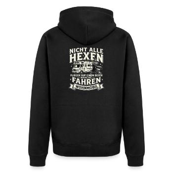 Hexen fahren Wohnmobil – Nicht Alle - Unisex Premium Bio Zip Hoodie - Schwarz - Hinten - Nico (187cm)