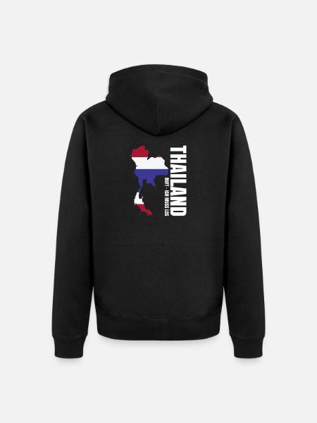Thailand Auswandern - Unisex Premium Bio Zip Hoodie - Schwarz