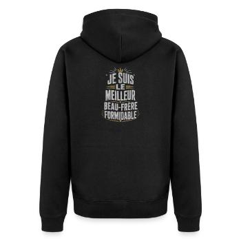 je suis Le meilleur beau-frère Formidable - Veste à capuche bio Premium Unisexe - noir - Dos - Nico (187cm)