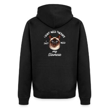 Thérapie du chat siamois - Veste à capuche bio Premium Unisexe - noir - Dos - Nico (187cm)
