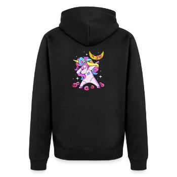 Pastell Gothic - Unisex Premium Bio Zip Hoodie - Schwarz - Hinten - Nico (187cm)