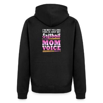 Softball Mutter Softball Mama - Unisex Premium Bio Zip Hoodie - Schwarz - Hinten - Nico (187cm)