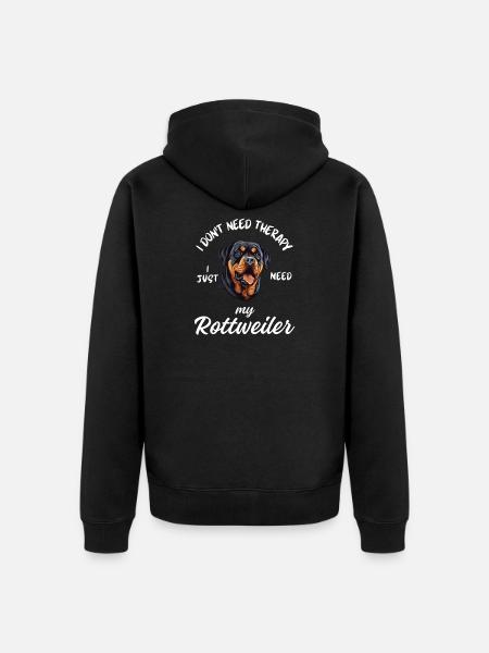 Rottweiler Therapy Dog - Unisex Premium Organic Zip Hoodie - black