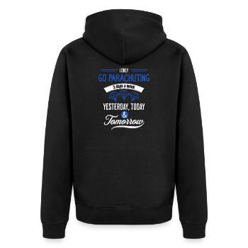 Citation drôle sur le parachutisme - Veste à capuche bio Premium Unisexe - noir - Dos - Nico (187cm)