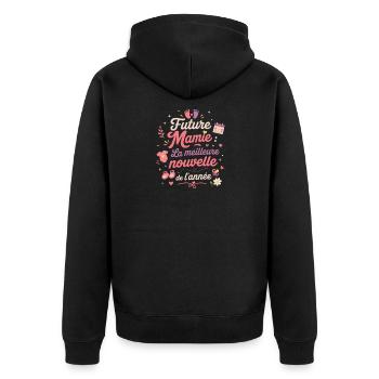 Future Mamie La Meilleure Nouvelle De L'Année  - Veste à capuche bio Premium Unisexe - noir - Dos - Nico (187cm)