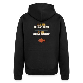 Alarme de pêche 3h47 Le poisson dort toujours Drôle Earl - Veste à capuche bio Premium Unisexe - noir - Dos - Nico (187cm)