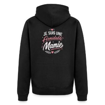 je suis une formidable Mamie - Veste à capuche bio Premium Unisexe - noir - Dos - Nico (187cm)