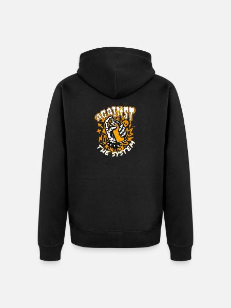 Against System - Unisex Premium Bio Zip Hoodie - Schwarz