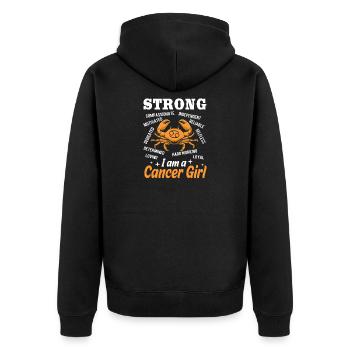 Signe du zodiaque Cancer - Veste à capuche bio Premium Unisexe - noir - Dos - Nico (187cm)