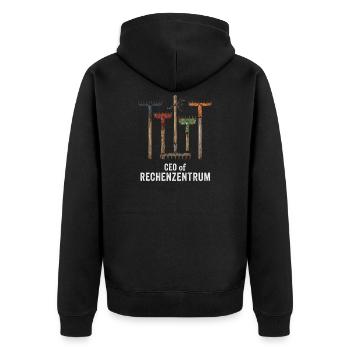 CEO of Rechenzentrum Leiter Programmierer - Unisex Premium Bio Zip Hoodie - Schwarz - Hinten - Nico (187cm)