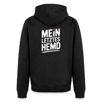 Mein Letztes Hemd Steuern Steuerzahler Inflation - Unisex Premium Bio Zip Hoodie - Schwarz - Hinten - Nico (187cm)