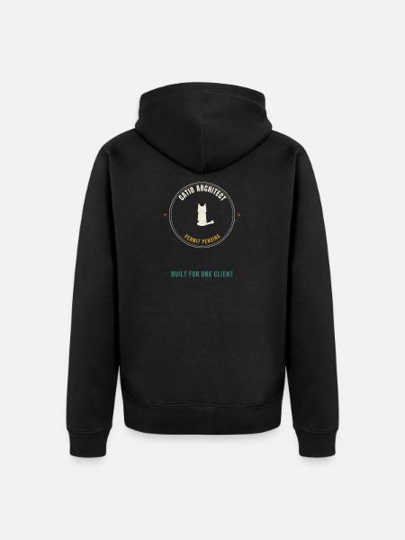 Catio-Architekt – Baugenehmigung steht noch aus – - Unisex Premium Bio Zip Hoodie - Schwarz