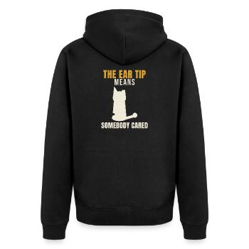 Un bout d’oreille avec des oreilles de chat signifie - Veste à capuche bio Premium Unisexe - noir - Dos - Nico (187cm)