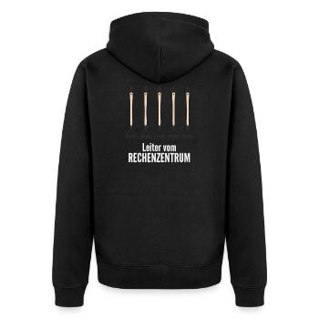 Rechenzentrum Programmieren - Unisex Premium Bio Zip Hoodie - Schwarz - Hinten - Nico (187cm)