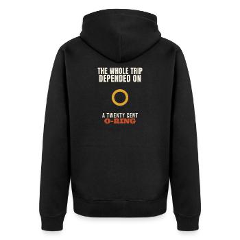 Tauchen: Ein 20-Cent-O-Ring – Ein lustiger Taucher - Unisex Premium Bio Zip Hoodie - Schwarz - Hinten - Nico (187cm)