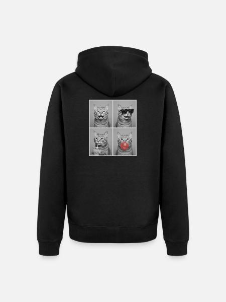 Katzen Manx Katze - Unisex Premium Bio Zip Hoodie - Schwarz