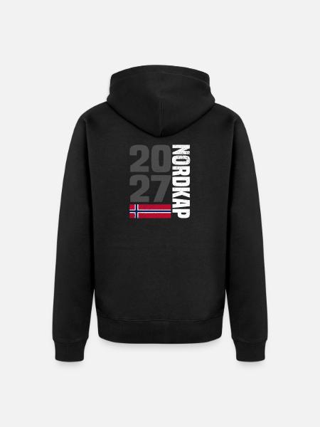 Norwegen Nordkap 2027 - Unisex Premium Bio Zip Hoodie - Schwarz