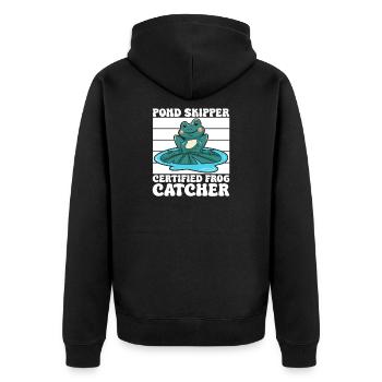 Frog Catcher Pond Skipper Frog - Unisex Premium Bio Zip Hoodie - Schwarz - Hinten - Nico (187cm)