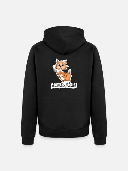 Freundlicher Fuchs Flip Botschaft - Unisex Premium Bio Zip Hoodie - Schwarz
