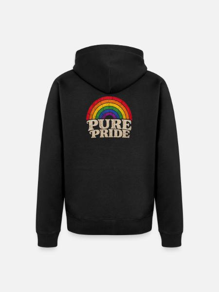 Pride Rainbow Pullover LGBTQ Supporter Frauen Mode - Unisex Premium Bio Zip Hoodie - Schwarz