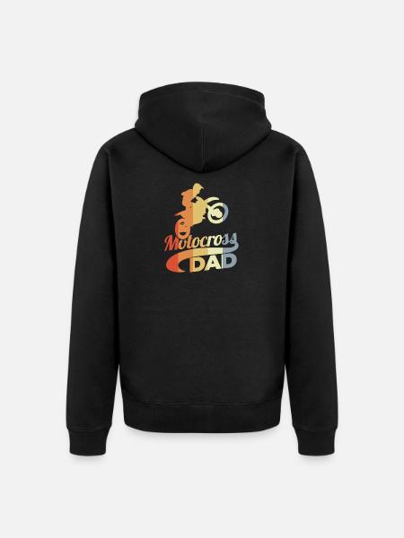 Motocross Papa - Unisex Premium Bio Zip Hoodie - Schwarz