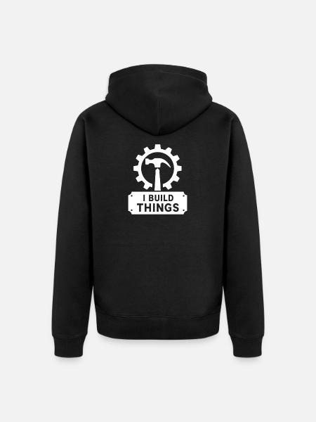 Ich baue Dinge Ausrüstung Tee - Unisex Premium Bio Zip Hoodie - Schwarz
