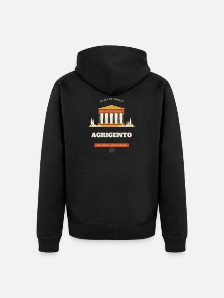 Retro-Emblem des Agrigento-Tals der Tempel - Unisex Premium Bio Zip Hoodie - Schwarz