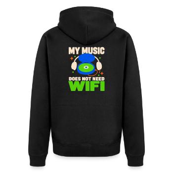 Cd-sammler Kompaktplatte Physisches Medium - Unisex Premium Bio Zip Hoodie - Schwarz - Hinten - Nico (187cm)