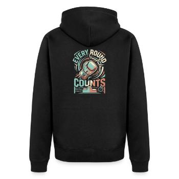 Every Round Counts Gloves Boxing Gloves - Unisex Premium Bio Zip Hoodie - Schwarz - Hinten - Nico (187cm)