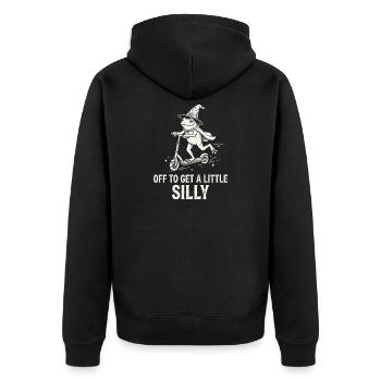 Off To Get A Little Silly - Unisex Premium Bio Zip Hoodie - Schwarz - Hinten - Nico (187cm)