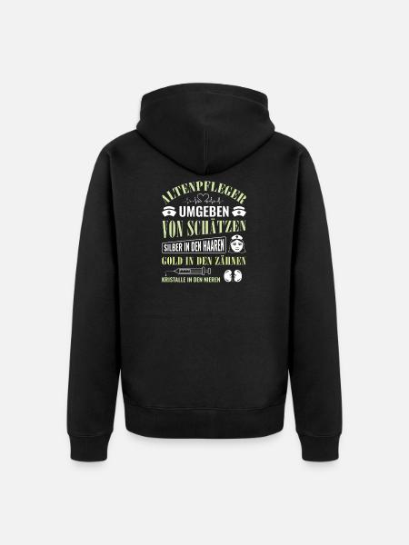 Altenpfleger Geschenk Altenpflege Pflegefachkraft - Unisex Premium Bio Zip Hoodie - Schwarz