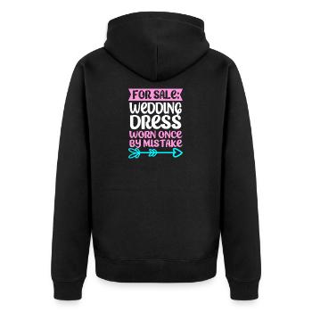 Scheidung - Unisex Premium Bio Zip Hoodie - Schwarz - Hinten - Nico (187cm)