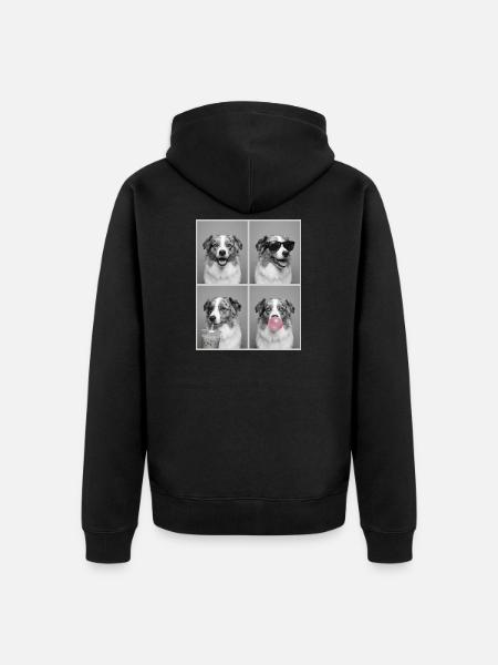 Hunde Australian Shepherd Hund - Unisex Premium Bio Zip Hoodie - Schwarz