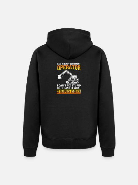 Baustelle Baggerfahrer Baggern - Unisex Premium Bio Zip Hoodie - Schwarz