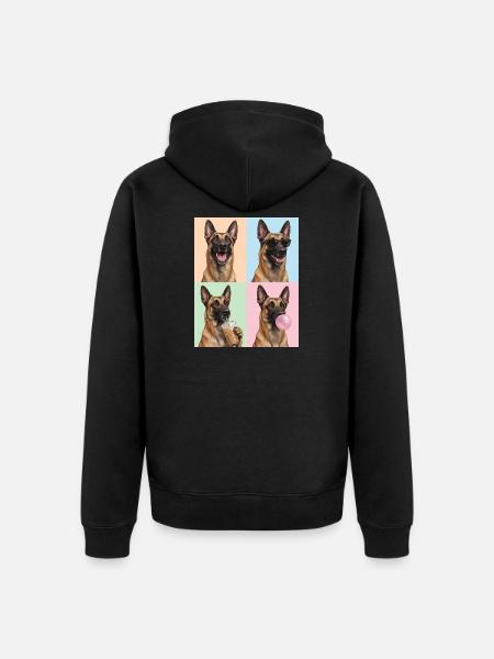 Hunde Belgian Malinois Hund - Unisex Premium Bio Zip Hoodie - Schwarz