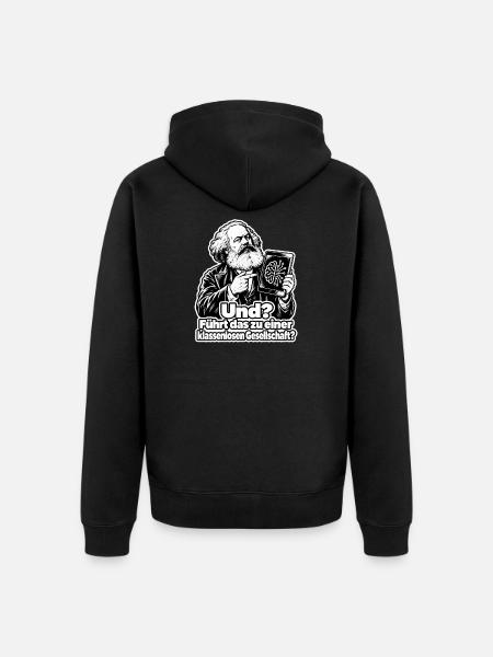 KI und Klassenlose Gesellschaft - Unisex Premium Bio Zip Hoodie - Schwarz