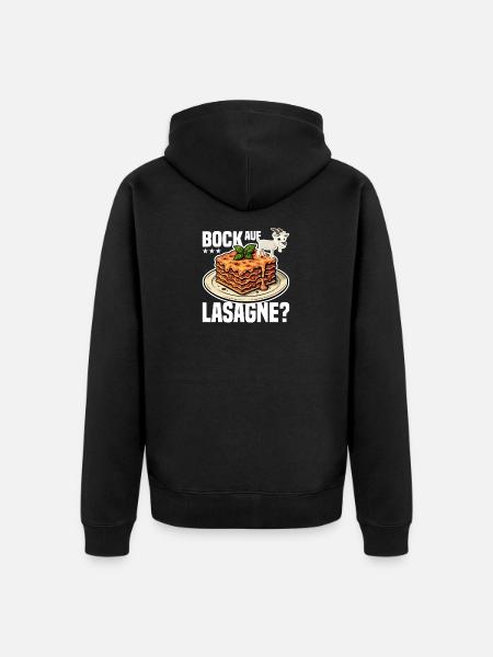 Bock auf Lasagne? - Unisex Premium Bio Zip Hoodie - Schwarz