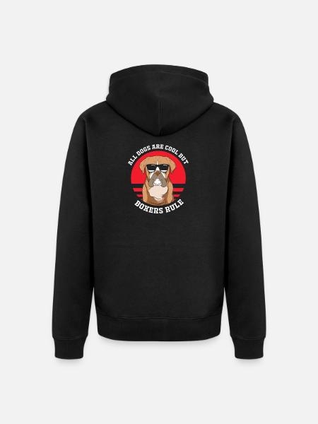Boxer Hund - Unisex Premium Bio Zip Hoodie - Schwarz