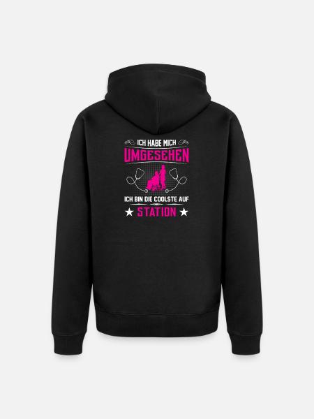 Altenpflege Pfleger Pflegepersonal Pflegekraft - Unisex Premium Bio Zip Hoodie - Schwarz