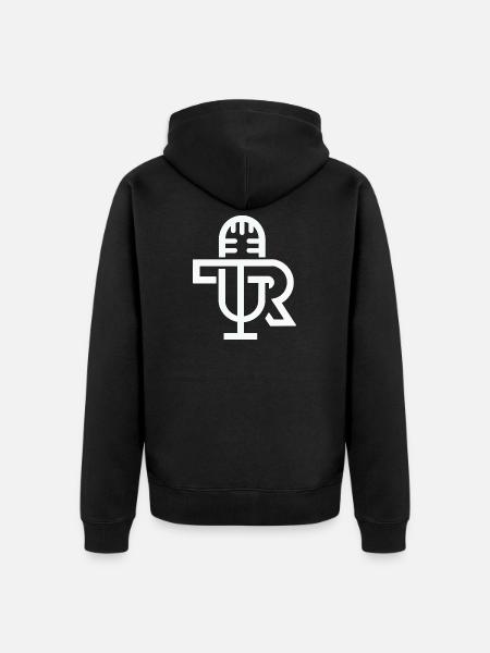 Mikrofon-Monogrammwappen - Unisex Premium Bio Zip Hoodie - Schwarz