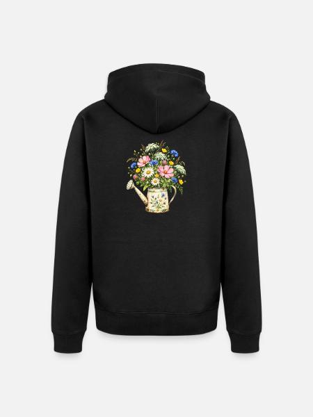 Botanische Wildblumen Wildblume - Unisex Premium Bio Zip Hoodie - Schwarz