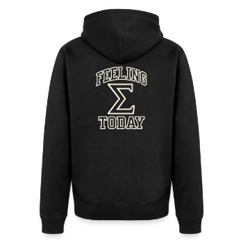 Feeling Sigma - Unisex Premium Bio Zip Hoodie - Schwarz - Hinten - Nico (187cm)