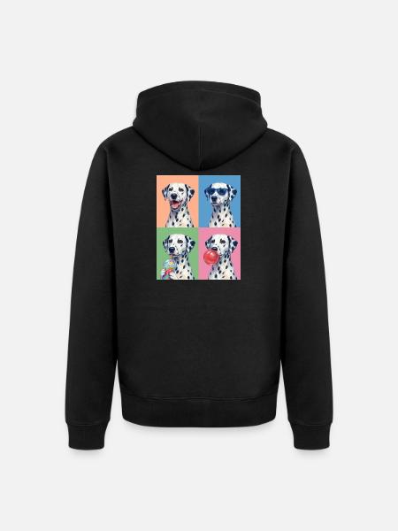 Hunde Dalmatiner Hund - Unisex Premium Bio Zip Hoodie - Schwarz
