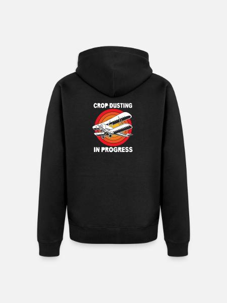 Crop Duster Flugzeug Pilot - Unisex Premium Bio Zip Hoodie - Schwarz