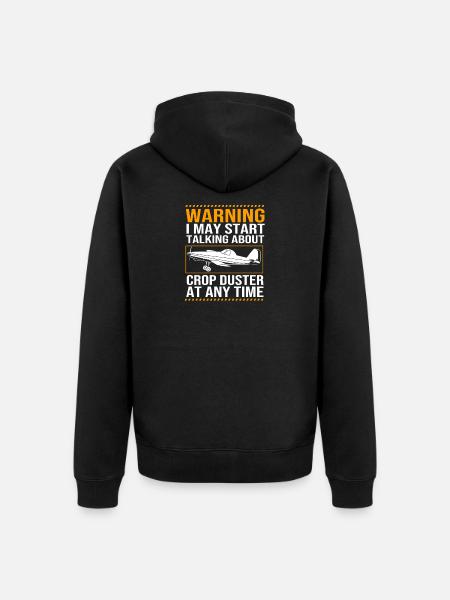 Crop Duster Flugzeug Pilot Geschenk - Unisex Premium Bio Zip Hoodie - Schwarz
